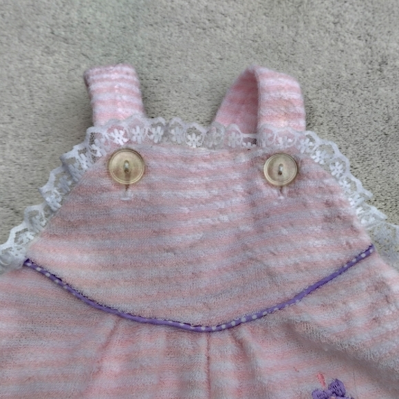 Vintage Tiny Tots Terry Cloth Baby Romper with Duck and Sailboat Pink Sz 3-6 Mo - Picture 6 of 8